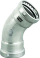 Viega 95535 MegaPress 45° elbow Smart Connect technology 304 stainless steel, 3'' x 3''