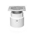 OATEY 72277 3" or 4" PVC General Purpose Pipe Fit Drain w/ 5" Cast NI Grate & Square Top