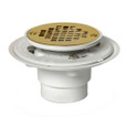 OATEY 42404 2 in. or 3 in. PVC Drain with Round Ultrashine® PVD Screw-Tite Polished Brass Strainer
