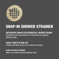 OATEY 42004 Universal 4-1/4 in. Snap-Tite Strainer UltraShine® PVD Polished Brass