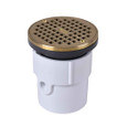 OATEY 72037 3" or 4" PVC General Purpose Drain w/ 5" BR Grate & Round Ring