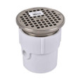 OATEY 72317 3" or 4" PVC General Purpose Pipe Fit Drain w/ 5" Cast NI Grate & Round Top