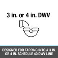 OATEY 43793 4 in. x 3 in. PVC Saddle Tee Kit