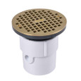 OATEY 72127 3 in. or 4 in. PVC General Purpose Drain with 6 in. BR Grate
