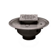 OATEY 72043 3 In. or 4 In. PVC Adj. Commercial Drain w/ 5 In. BR Grate & Square Ring