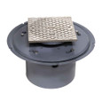 OATEY 74176 6" PVC Adj. Commercial Cleanout w/ 6" NI Cover & Square Ring
