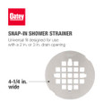 OATEY 42018 4-1/4 in. Brushed Nickel Snap-Tight Strainer – Carded