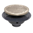 OATEY 72372 2" PVC Adj. Commercial Drain w/ 10" Cast NI Grate & Round Top