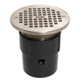 OATEY 82337 3" or 4" ABS General Purpose Pipe Fit Drain w/ 6" Cast NI Grate & Round Top