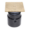 OATEY 84148 4" ABS Pipe Base General Purpose Cleanout w/ 6" BR Cover & Square Ring