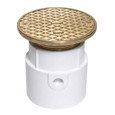 OATEY 74218 4" PVC Pipe Base General Purpose Cleanout w/ 6" Cast BR Cover & Round Top