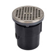 OATEY 82067 3" or 4" ABS General Purpose Drain w/ 5" NI Grate & Round Ring