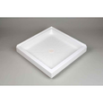 Mustee 3434DTM DURABASE 34x34 shower floor, double threshold, center drain, white