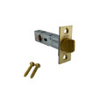 Omnia 105LPA Brass Lever Passage Latch in Bright Brass finish with adjustable backset and included mounting screws