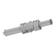 LCN 4642-3971 Heavy-Duty Commercial Door Closer Cylinder Body in 689 Aluminum finish, 3/4 view showing full cylinder body, mounting bracket, and spindle