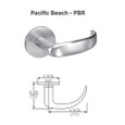 Accentra PB904 X PB905 Mortise Lock Lever Handles, Pairs with Spindles, PB - Pacific Beach