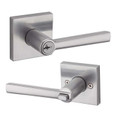 Kwikset 156MRL-SQT Montreal Keyed Entry Lever SmartKey with Square Rose, 6AL Latch and RCS Strike