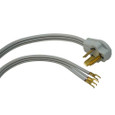 Southwire 91248809 9124SW8809 Dryer Replacement Cord - 10/3 30-Amp Flat SRDT 3-Wire 4' with NEMA 10-30 Plug - Gray
