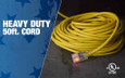 Southwire 2588swca02 2588SW0002 Outdoor Extension Cord- 12/3 American Made SJTW Heavy Duty 3 Prong Extension Cord- Great for Commercial Use, Gardening, and Major Appliances (50 Foot- Yellow)