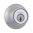 Kwikset 660M-SMT-KA6-CP Mobile Home Round Single Cylinder Deadbolt, 2-3/8" Backset Round Drive-In Bolt, Round Corner Strike, In Clear Pack
