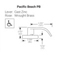 Accentra 8860FL Grade 1 Dormitory or Storeroom Mortise Lock, Pacific Beach Lever