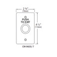 Camden  CM-9610 Narrow Faceplate Illuminated Piezoelectric Push/Exit Switch