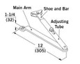 Dorma AF86 - 8600 Series Closer Arm, Flat, Complete NHO Reg. or TJ 0" to 4" Reveal