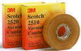 3M 2520-3/4X60FT Scotch Varnished Cambric Tape 2520, 3/4 in x 60 ft, Yellow, 1roll/carton, 20 rolls/Case