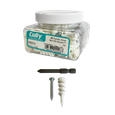 Minerallac Self-Drilling Drywall Anchors with Screws and Power Bit Kit - 25-40 lb Capacity White Nylon Hollow Wall Anchor System