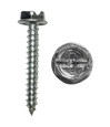 Minerallac 10 x 1-1/4" Self-Tapping Sheet Metal Screws with Hex Washer Head and Zinc Plated Finish