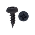 Minerallac #7 x 7/16" Pan Head Sheet Metal Screws with Sharp Point Metal Piercing - Black Phosphate Finish, 100 Pack