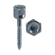 Minerallac Threaded Rod Anchor 1/4" x 2" Steel with Electro-Zinc Finish Vertical Wood Mounting System, 100 Pack
