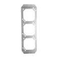 Minerallac BMB164S3P 16 in. Multi Box Mounting Bracket (between studs), Mounts up to three 4" or 4-11/16" Electrical Boxes, Pre-Galvanized