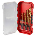 Milwaukee Tool 48-89-4670 15PC SHOCKWAVE, Impact Duty RED HELIX, Titanium Drill Bit Set