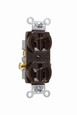 Pass & Seymour CR15 15A 125V Commercial Spec-Grade Duplex Receptacle, Side Wire, Brown