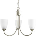 Progress Lighting P4440-09 Three-Light Brushed Nickel Chandelier