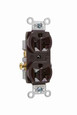 Pass & Seymour CR20 20A 125V Commercial Spec-Grade Duplex Receptacle, Side Wire, Brown