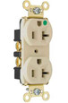 Pass & Seymour 8300HI 20A 125V Heavy Duty Hospital-Grade Compact Duplex Receptacle, Back and Side Wire, Ivory