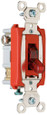 Pass & Seymour PS20AC1RPL Industrial Extra Heavy Duty Specification Grade Switch, Lighted When On, Back and Side Wire, Red