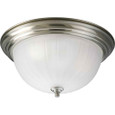 Progress Lighting P3818-09 Three-Light 15-1/4" Brushed Nickel flush mount ceiling light