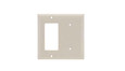 Pass & Seymour SP1426LA 2-Gang Thermoset Wall Plate, 1 Blank, 1 Decorator, Light Almond