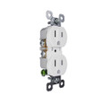 Pass & Seymour 3232TREXW TradeMaster 15A 125V Tamper-Resistant External Pressure Plated Duplex Receptacle, White