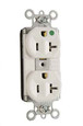 Pass & Seymour PT8300HW PlugTail 20A 125V Heavy Duty Hospital-Grade Compact Duplex Receptacle, White