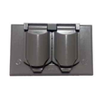 Pass & Seymour CA8GH Cast Weatherproof Duplex Receptacle Cover, Die-Cast Zinc, Gray