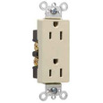 Pass & Seymour 26252I 15A 125V Heavy Duty Spec-Grade Decorator Duplex Receptacle, Back and Side Wire, Ivory