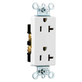 Pass & Seymour 26342W 20A 125V Heavy-Duty Spec-Grade Decorator Duplex Receptacle, Back & Side Wire, White