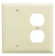 Pass & Seymour TP138I TradeMaster 2-Gang Nylon Wall Plate, 1 Duplex Receptacle Opening, 1 Blank, Ivory