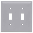 Pass & Seymour TP2GRY TradeMaster 2-Gang High-Abuse Nylon Wall Plate, 2 Toggle Openings, Gray