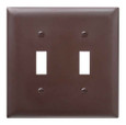 Pass & Seymour TP2 TradeMaster 2-Gang Nylon Wall Plate, 2 Toggle Switch Openings, Brown