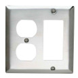 Pass & Seymour SS826 2-Gang 302/304 Stainless Steel Wall Plate, 1 Duplex Receptacle and 1 Decorator